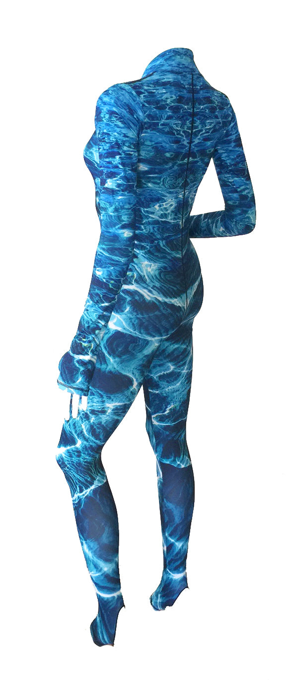 Womens - Turquoise Bay Print - Surf & Stinger Suit - Front Zip - Repre ...